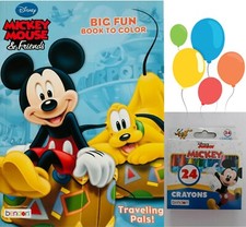 DISNEY JUNIOR    MICKEY MOUSE  FRIENDS  COLORING BOOK/MICKEY 24-Ct. CRAYONS.