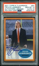 2021 Topps X Trevor Lawrence RC Rookie Auto Orange /99 🔥 PSA 10/10 🔥 Pop 1
