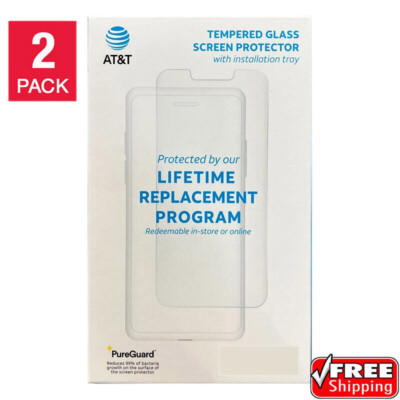 AT&T Tempered Glass Antimicrobial Screen Protector iPhone 12 Mini 13 ...