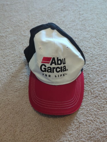 Abu Garcia Hat/Cap For Life Fishing Rod And Reels EUC Red, White, And Black