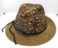 George Zamau'l Vintage Feather Fedora Hat Size Medium