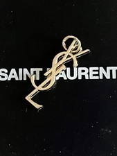 YSL Gold Tone Logo Zipper Pull Charm, 30mm