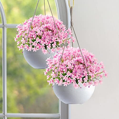 8 Bündel künstliche Narzissen Blumen Outdoor UV beständig gefälscht 8 STCK. Pink - Bild 6 von 8
