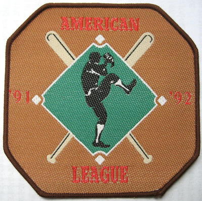 BASEBALL AUFNÄHER PATCH # 1 MLB AMERICAN LEAGUE 91/92 9x9cm FLICKEN ABZEICHEN