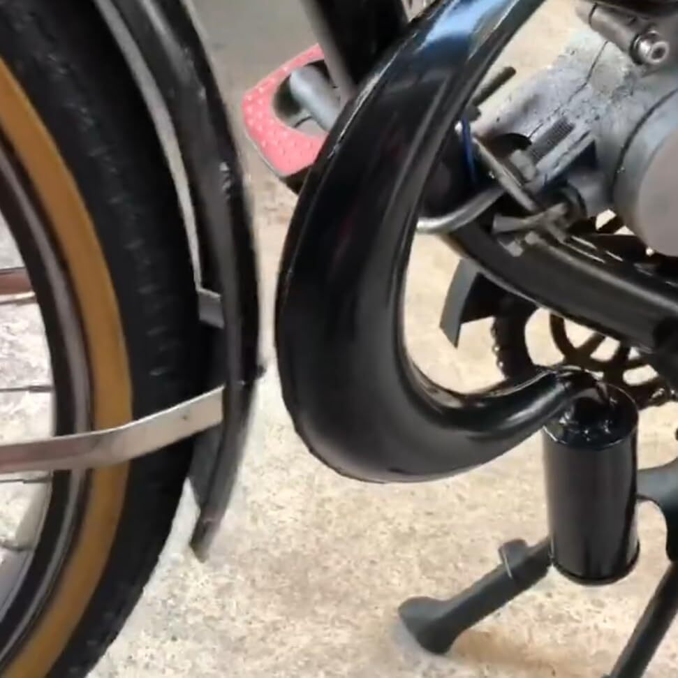 40mm Black Banana Muffler Exhaust Pipe 49cc 66/80cc Motorized Bike Engine Motor