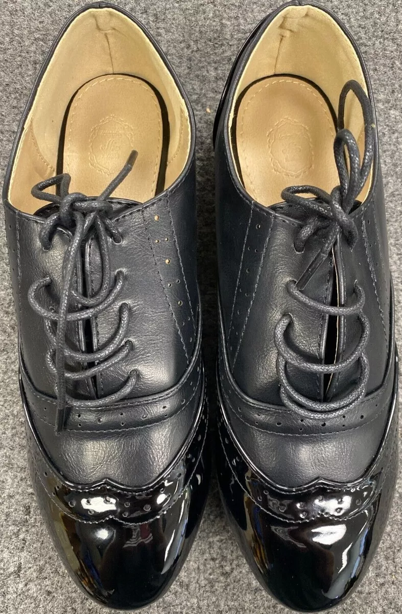 Womens flat lace shop up dress shoes