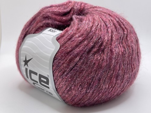 New Pink Night Star 67961 Ice Yarns DK Wool Blend Metallic Chainette ...
