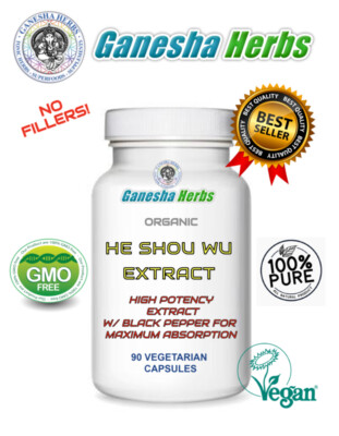 FO-TI (He Shou Wu)  Extract w/ Black pepper for Enhanced Absorption 180 capsules