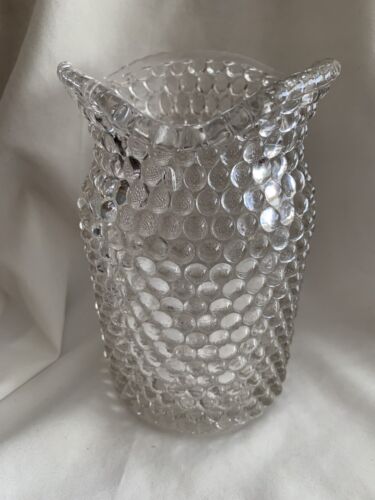 Clear Hobnail Three Corner Vase Mid Century Modern
