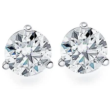 1.50Ct Round Brilliant Cut Natural Diamond Stud Earrings In 14K Gold