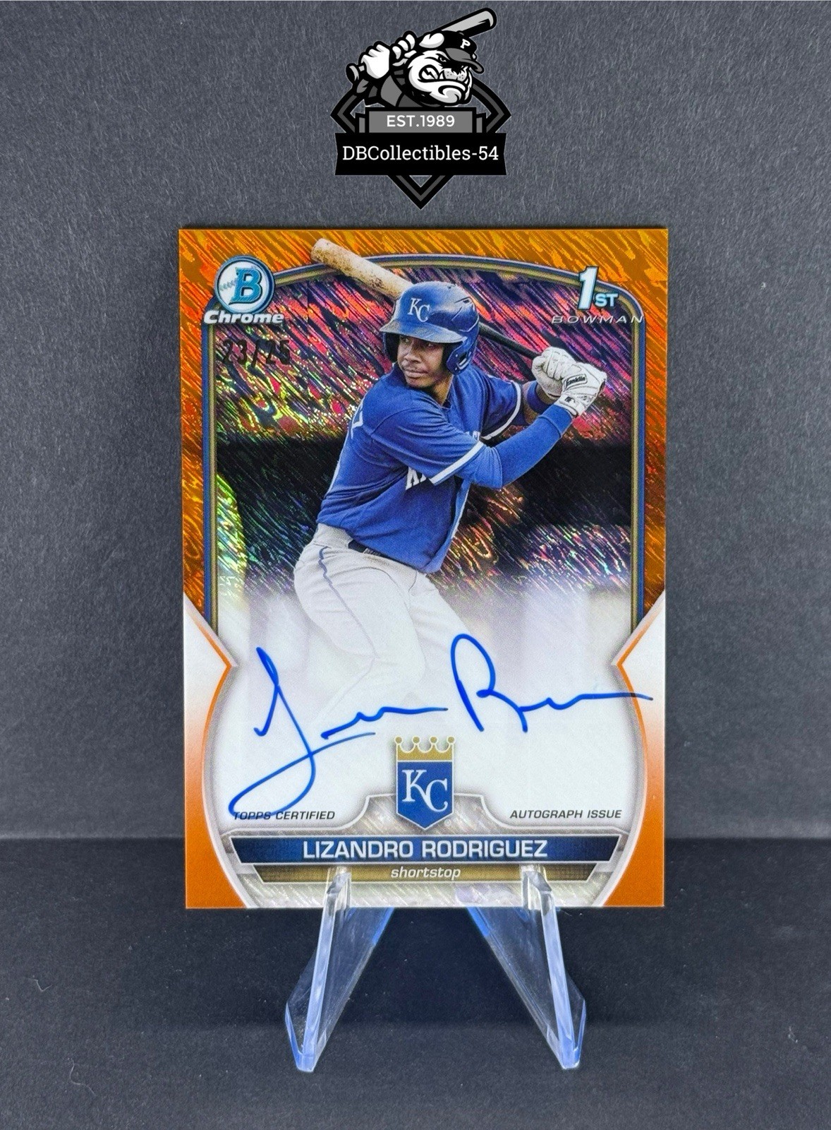 2023 Bowman Chrome Lizandro Rodriguez 1st Orange Shimmer Auto 23/25 #CPA-LRZ