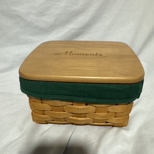 SIGNED! Longaberger Moments Basket W/ Woodcraft Lid, Liner And Protector!