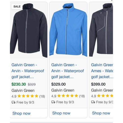 Galvin Green Arvin PacLite GoreTex Jacket Waterproof Golf Men Large Sedgwick - Picture 11 of 24
