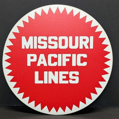 Missouri Pacific Lines Railroad 11'' Round Wood Handmade Sign Railroadiana