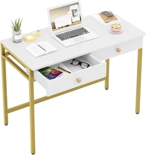 Computer Desk with Drawers, Home Office Desk for Writing, Studying, and Gaming -