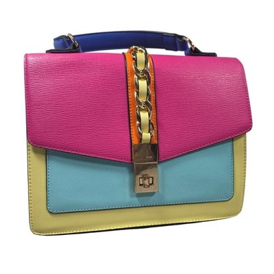 Colorblock Statement Satchel Pink Blue Yellow Gold Chain Women's ALDO