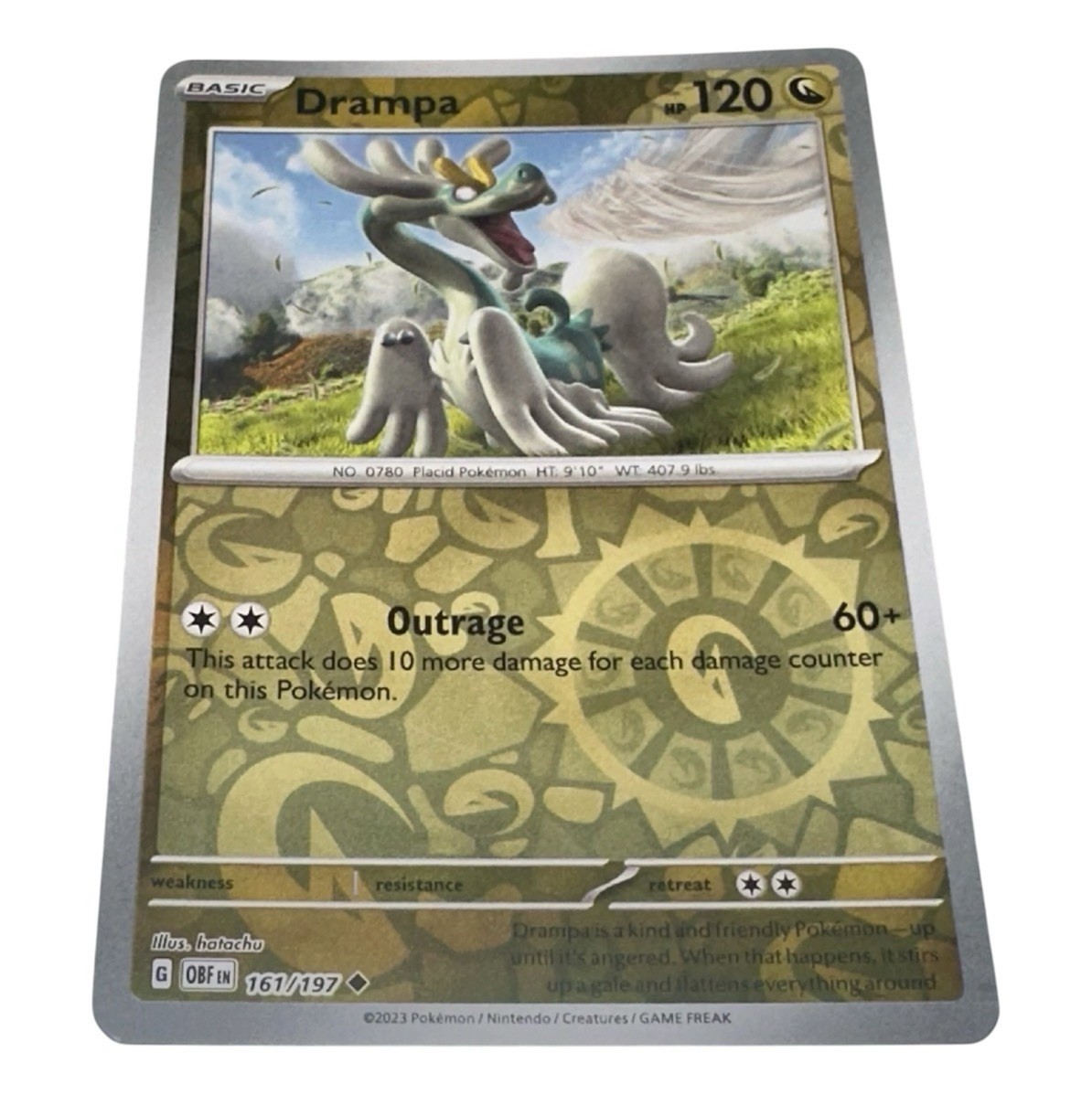Drampa SV03: Obsidian Flames 161/197 Reverse Holo Pokemon NM - Buy 3 Get 2 Free
