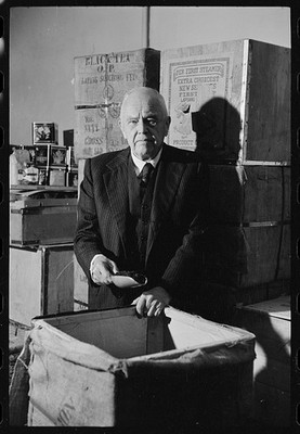 Photo:Tea Merchant Man 1950s Boxes Portrait