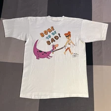Vintage 1994 The Flintstones “Bone To Be Bad!” x Turtle Bay White T-Shirt Sz XL