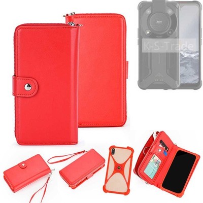 2in1 Hülle Portemonnee für AGM Glory Schutzhülle Case Handyhülle rot