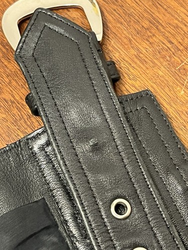 Genuine Harley Davidson Black Leather Chaps Mens Small - Cuffs Damaged - Picture 24 of 24
