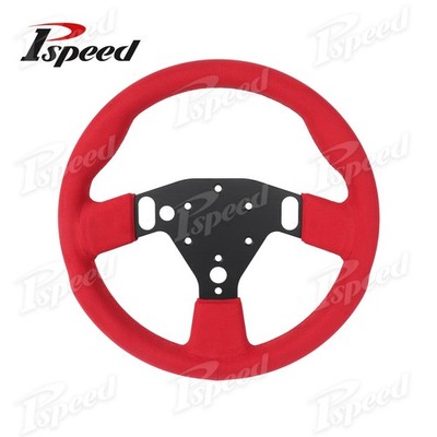 13'' Faux Suede Sim Gaming Steering Wheel For Logitech RS50 System Hub Base