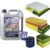 Mann Inspektionspaket 5L Liqui Moly Leichtlauf 10W-40 FüR Fiat Panda 1.1 1.2