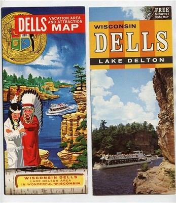 Wisconsin Dells & Lake Delton Brochures with Map Family Attractions 