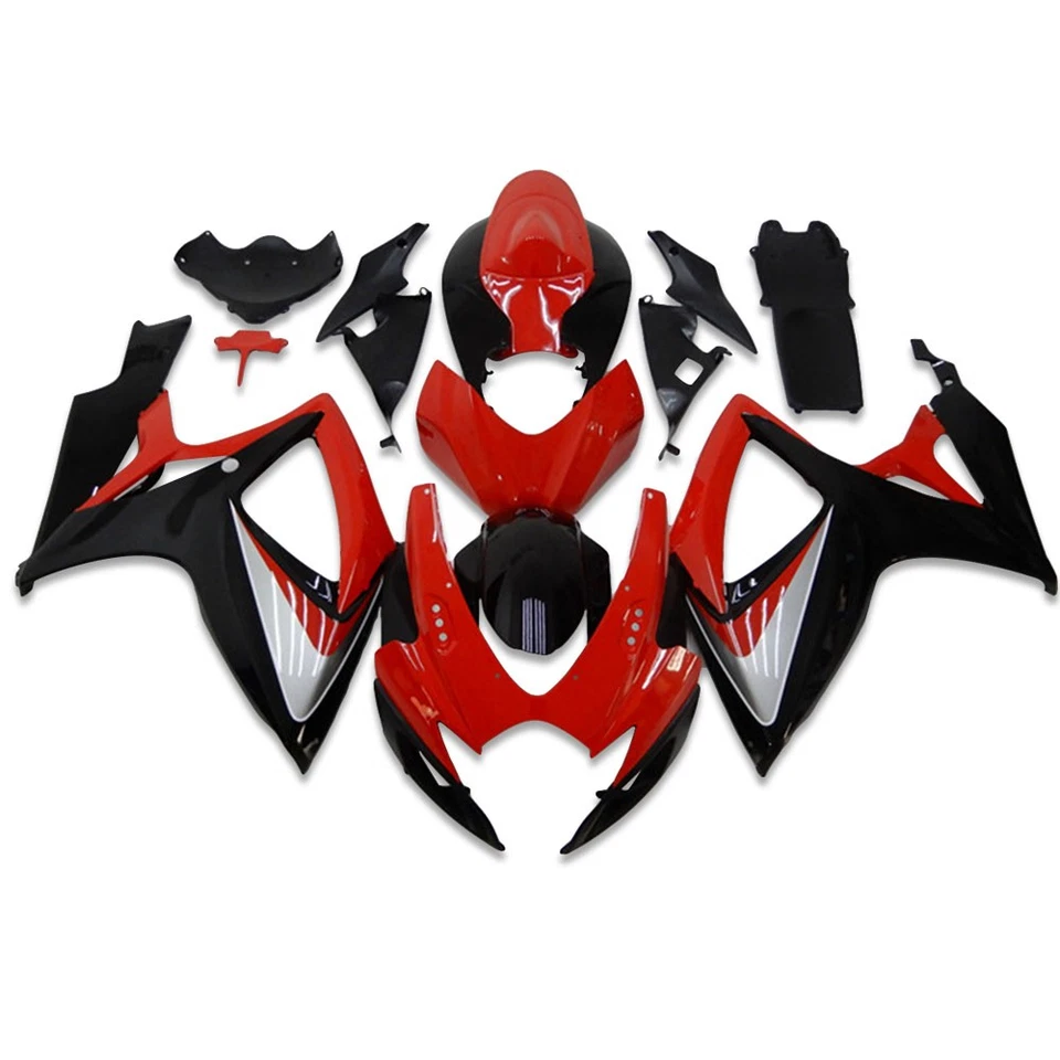 Carenado ABS rojo negro inyección EE. UU. apto para Suzuki 2006 2007 GSXR600 GSXR750 K6 Foto 2 de 4