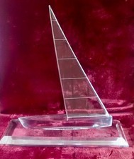 VTG LUCITE SAILBOAT. REGGIE LARSON, ARTIST. HEELING INTO THE WIND