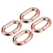 0.98" Spring Oval Ring Snap Clip Trigger for Bag Purse Keychain, 4Pcs Rose Gold