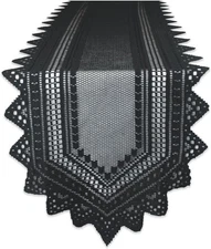 DII Black Lace Overlay Tabletop 72" x 14" (Runner), 