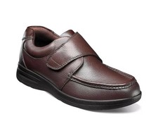 Men's Nunn Bush Cam Moc Toe Strap Memory Foam Brown Tumble Casual Shoe 84814 247