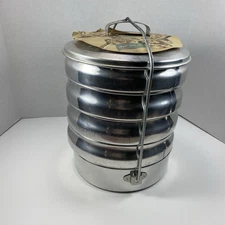 Vintage 1960s Regal Ware Aluminum Picnic Pack 5 Tier Stacking Cookware Set
