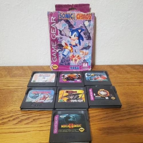 Sega Game Gear Lot of 8 Sonic Chaos Boxed, Mortal Kombat 2, Shinobi + More