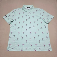 Sunday Swagger Shirt Men Golf Polo Size XL Mint Graphics Stretch Performance Tee