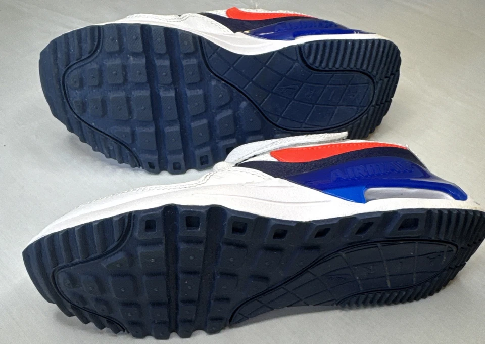 Nike Air Max System White/Blue/Orange Kids Shoes Size 2Y - Image 3 of 4