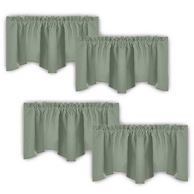 Scalloped Window Valance for Bedroom, Blackout Valance Curtains for Living Ro...