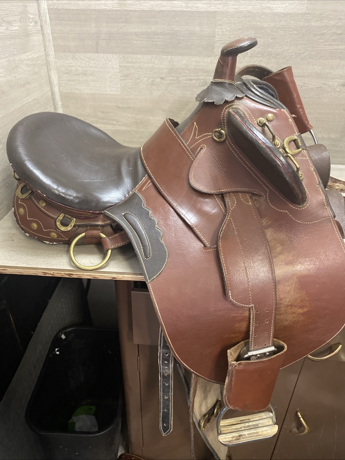 Australian Stock Horse Saddle Genuine Leather