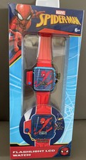 Spiderman Kids LCD Watch w/ Flashlight on Watch