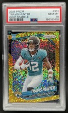 2025 Panini Prizm Travis Hunter Gold Sparkle Rookie RC #/24 Jaguars PSA 10
