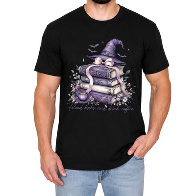 Vintage Hexenhut Bücher Damen T-Shirt Bücher lesen und Kaffeeliebhaber Geschenk