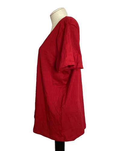 TIME AND TRU RELAX FIT RED CORE V-NECK SHORT SLEEVE TEE SHIRT SZ 2XL ...