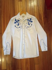 H Bar C California Ranchwear Western Shirt Embroidered Size15 1/2 Long Sleeve
