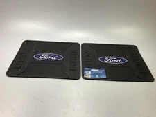 (2) Plasticolor 1189R Rear Universal Rubber Floor Mats - Ford Oval Logo, 17"x14"