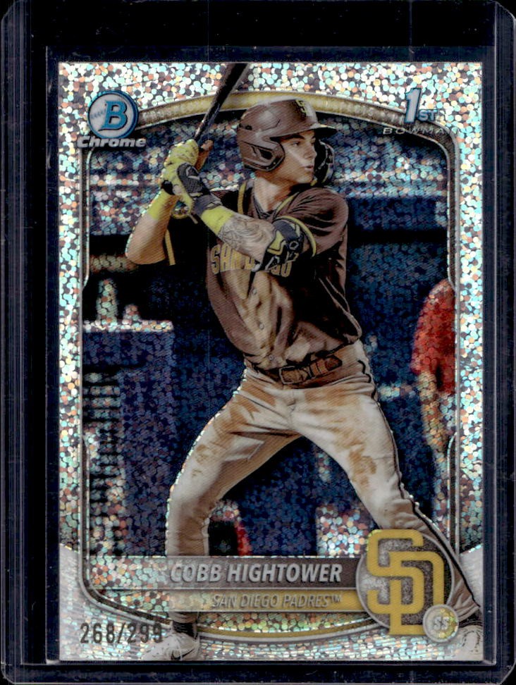 2025 Bowman Cobb Hightower Chrome Speckle Refractor 1st #268/299 Padres