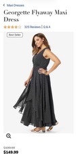 Jessica London Women's Plus Size Georgette Flyaway Maxi Dress 32W $150 Retail