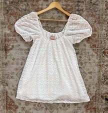 Show Me Your Mumu Flora Spacey Lacey White Mini Dress Womens Size S