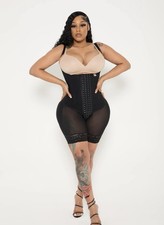 Tributo Women s Corselette Shapewear Bodysuit Black Spandex Hook Eye XL