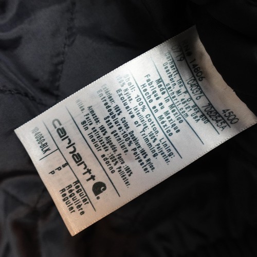 Carhartt Jacket Mens Small Black Hooded Full Zip Canvas Distressed 104050 Active - Picture 10 of 14